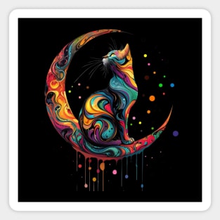 Boho Cat: Free-Spirited Feline Magnet
